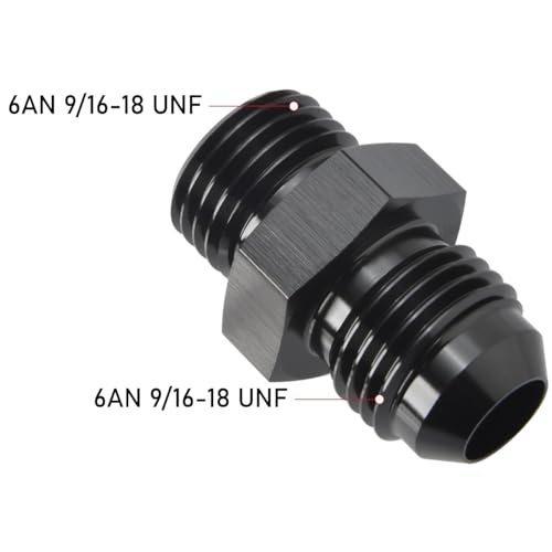 6AN Male Flare to 6AN ORB O (6AN to 6AN ORB / Black - 2PCS)