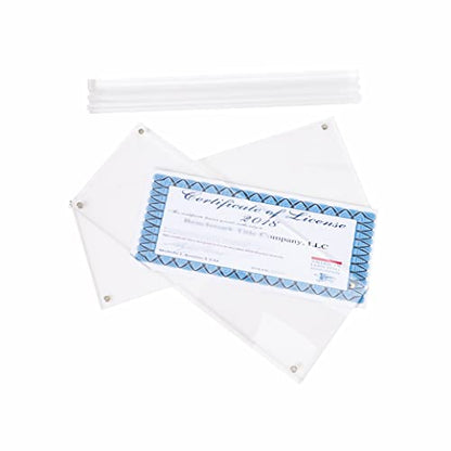 2 Pack of Acrylic Business License Frame for 4x9 Business License Certificate Desk (Clear-2PCS)