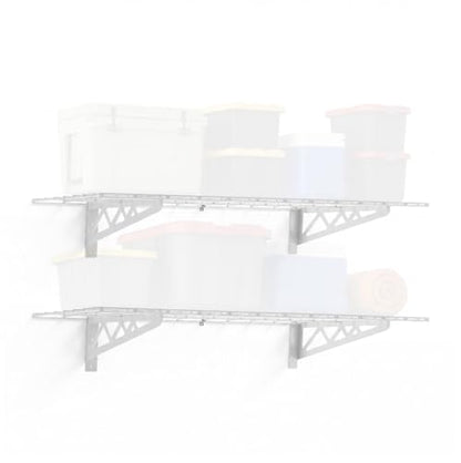 Steel Garage Wall Shelves 2 (18"x48" (2-Pack) / White)