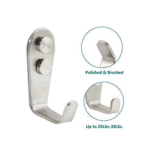 Stainless Steel Coat Hooks (L Shape Large：63*25*30mm)