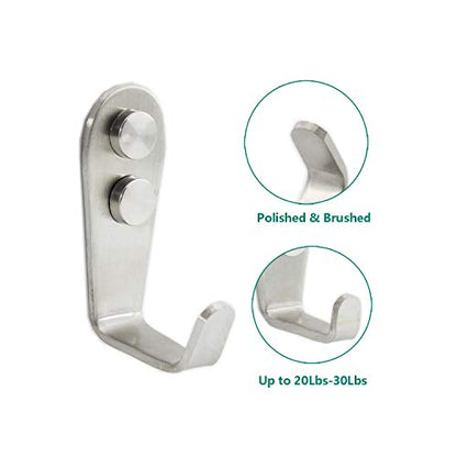 Stainless Steel Coat Hooks (L Shape Large：63*25*30mm)
