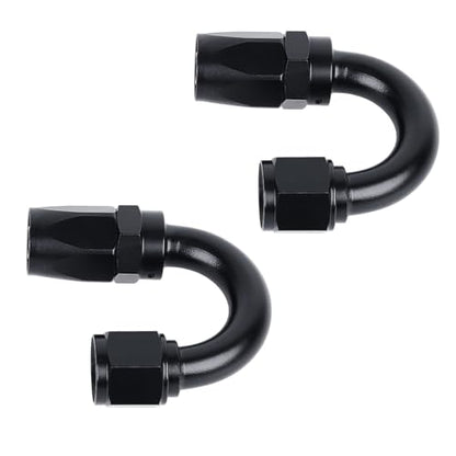 Swivel 10AN Fitting 180 Degree For CPE Braided Hose End Black 2Pcs (10AN 180° 2Pcs)