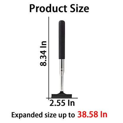 38.6 Inch Telescopic Side Mirror Glass Squeegee (Black)