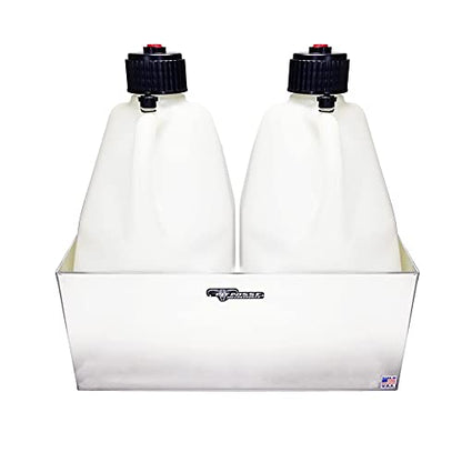 Double Utility Fuel Jug Holder Organizer Storage Rack (Silver)