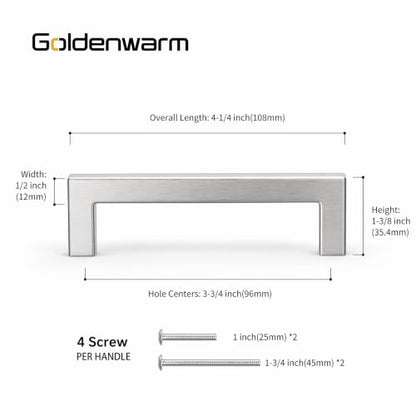 10 Pack 3-3/4 Inch Brushed Nickel Cabinet Pulls Kitchen Handles (Brushed Nickel / 3-3/4 Inch Hole Centers)