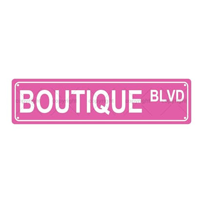 BOUTIQUE BLVD SPACE Metal Tin Street Sign Bar Cafe Garage Cave Home Room Wall Bathroom Farmhouse Garden Porch Patio Decor (BOUTIQUE)
