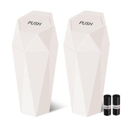 Car Trash Can with Lid (Beige-2Pcs)