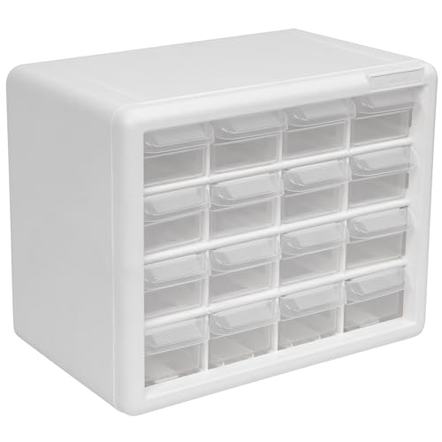 16 Drawer Plastic Storage Cabinet (White / 16 Drawer / 1 Pack)
