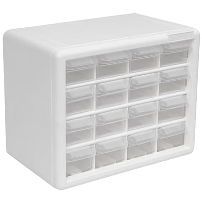16 Drawer Plastic Storage Cabinet (White / 16 Drawer / 1 Pack)