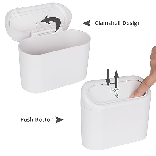 Car Trash Can with Lid (White)