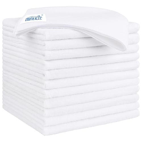 White Microfiber Cleaning Cloth 12 Pack (White / 12.5 x 12.5 Inch)