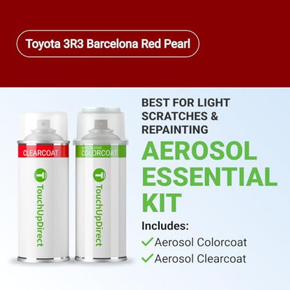 Car Paint Touch Up Spray Kit (Aerosol Spray - Essential Kit / Barcelona Red Pearl)