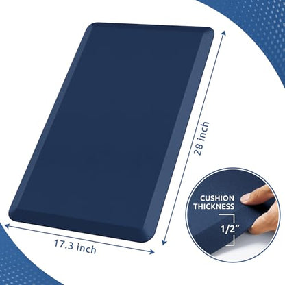 Kitchen Mat Cushioned Anti Fatigue Rug Standing and Comfort Floor Mats (Blue / 28"L x 17.3"W x 0.5"Th)