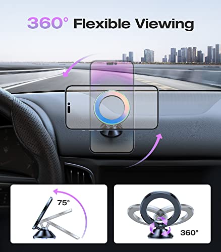 Ultra Mini for MagSafe Car Mount Magnetic Phone Holder for Dash (Violet-blue Gradient)