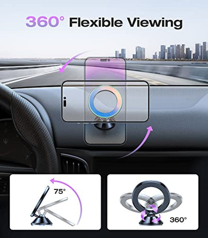 Ultra Mini for MagSafe Car Mount Magnetic Phone Holder for Dash (Violet-blue Gradient)