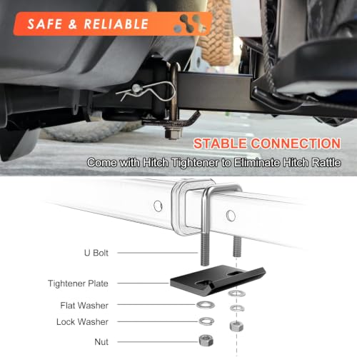Hitch Mount Cargo Carrier Rack Basket 53"*19"*5"+Waterproof Bag 9 Cu.Ft (53"x19"x5")