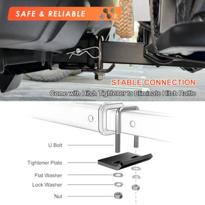 Hitch Mount Cargo Carrier Rack Basket 53"*19"*5"+Waterproof Bag 9 Cu.Ft (53"x19"x5")
