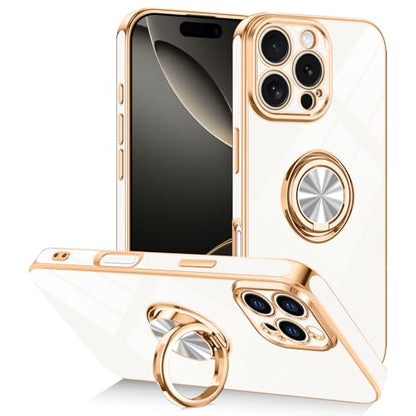Designed for iPhone 16 Pro Case with Ring Stand Slim White (White / 6.3'' iPhone 16 Pro)