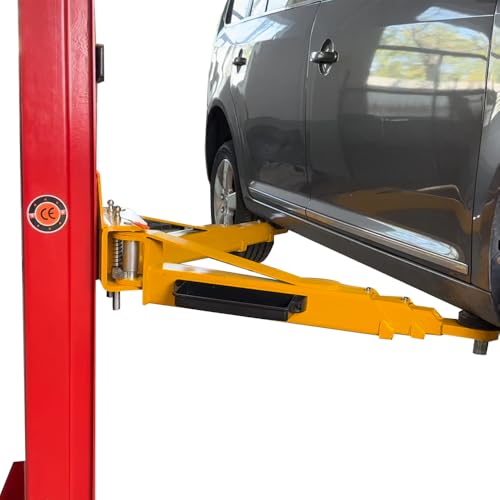 10 000 lbs Two Post Clear Floor Car Lift Asymmetric Two (Red)