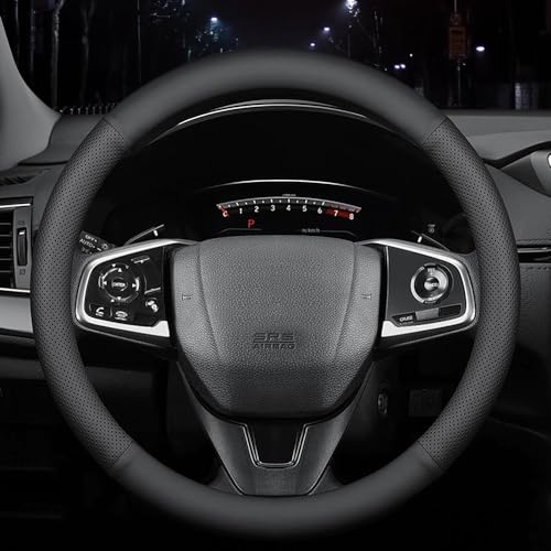 New Nappa Leather car Steering Wheel Cover (Black-1)