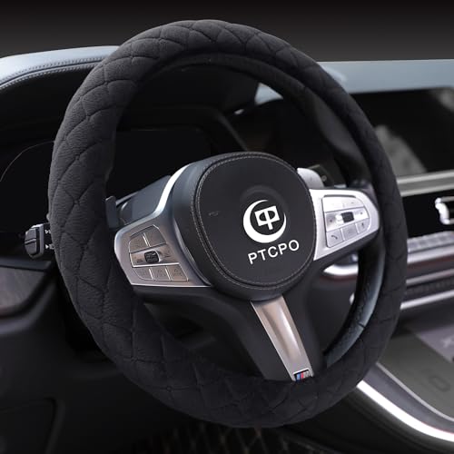 Soft Car Steering Wheel Cover for Sedan (Black / Standard Size[14" 1/2-15"](37-38cm))