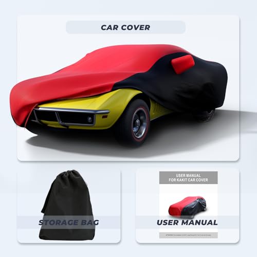 Waterproof Car Cover Custom for Chevy Corvette 1968 (Red Black / Corvette C3)