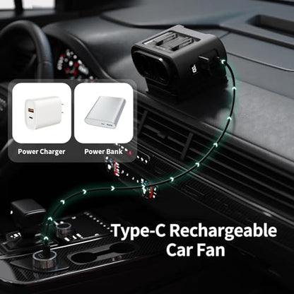 Socool Portable Car Fan (Black)