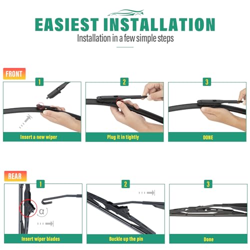 Windshield Wiper Blades Replacement for Chevy Traverse 2012 (24" 21" 13")