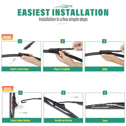 Windshield Wiper Blades Replacement for GMC Acadia 2013 (24"21"11")