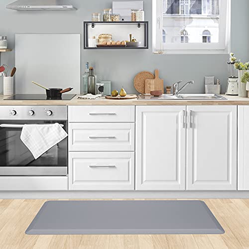 Kitchen Mat Cushioned Anti Fatigue Rug Standing and Comfort Floor Mats (Grey / 39"L x 17.3"W x 0.5"Th)