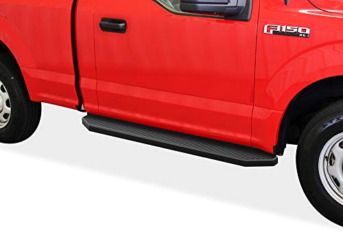 iRunning Boards OE Low Profile Black for F150 F250 F350 Regular Cab (Black / Running Board Flat Style)