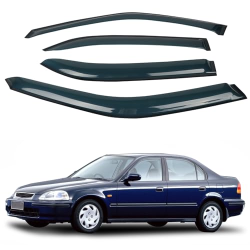 4PCS Rain Guards Window Visors Wind Deflector Fits for 1996 (For 1996-2000 Honda Civic)