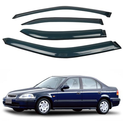 4PCS Rain Guards Window Visors Wind Deflector Fits for 1996 (For 1996-2000 Honda Civic)