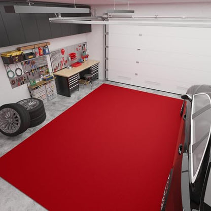 Ottomanso 6x7 Large Waterproof Floor Mat (Red / 6'6" x 6' (Area Rug))