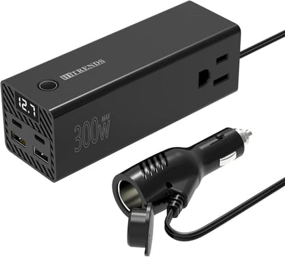 300W Car Power Inverter Dual DC 12V to 110V AC Car Power inverters with PD 36W USB (300W)