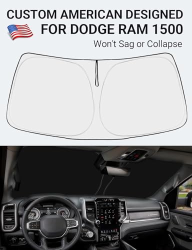 Custom Fit Car Windshield Sun Shade for 2019 (2019-2025 RAM 1500)
