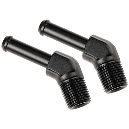 1 8 NPT Male to 1 (1/8 NPT to 1/4 Barb / Black, 45 Degree - 2PCS)