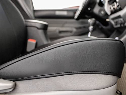 2005 2015 Tacoma Custom Fit Seat Covers for Crew Cab with Faux Leather ((2005-2015 Crew) Full Set / Black)