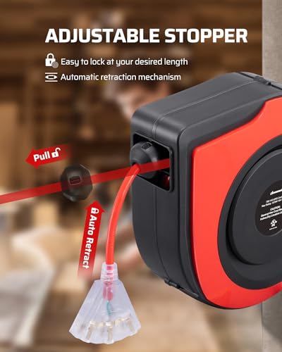 75FT Extension Cord Reel (Red)