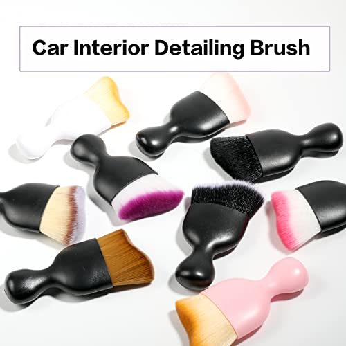 Car Interior Detailing Brush (Black&pink With Cap)