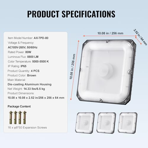 4 Pack LED Canopy Lights