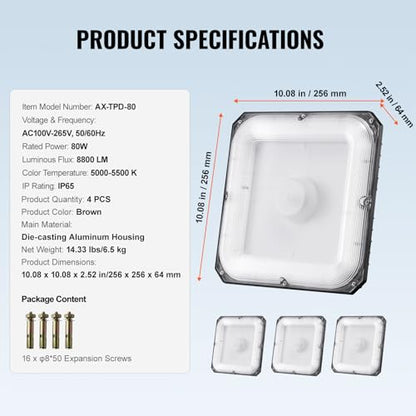 4 Pack LED Canopy Lights