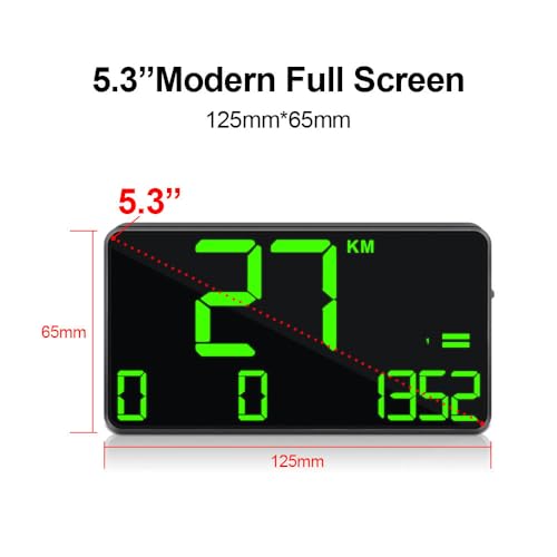 Digital GPS Speedometer Heads Up Display for Cars New HUD MPH Odometer Trip Meter for Trucks Golf cart All Vehicles (5.3 Inch C90)