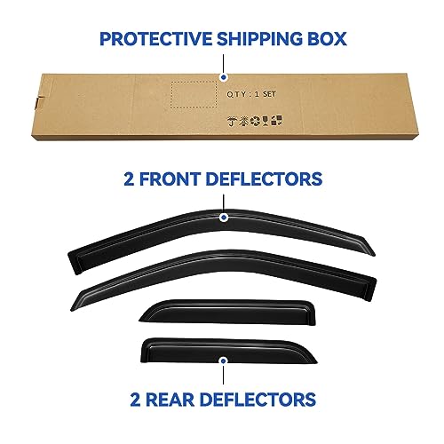 Window Visors Rain Guards for 2009 (2009-2018 ram 1500 quad cab)