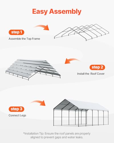 Heavy Duty Metal Carport (White / 13x26ft)