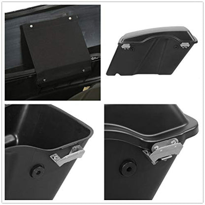 Motorcycle Hard Saddlebags with Chrome Conversion Brackets Fit For Harley Softail Deluxe Heritage Softail 1984 (Matte Black)