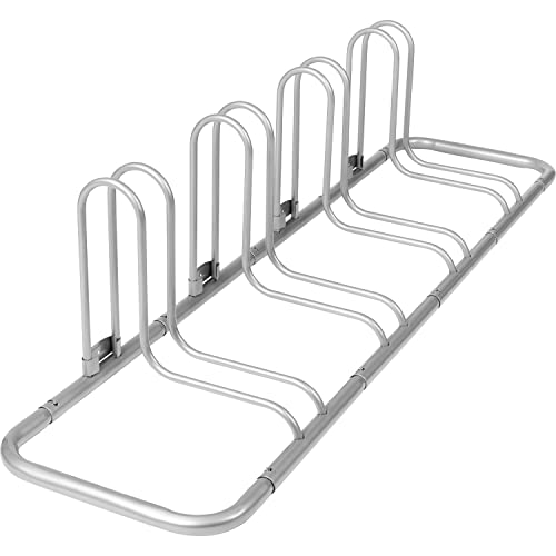 Stash Rack 4 Bike Floor Stand Bicycle Storage Organizer (Grey / 4 Bike)