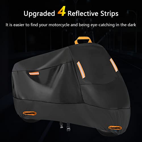 Heavy Duty Motorcycle Cover Fits up to 86" Yamaha (Black / XXL (86" x 37" x 50"))
