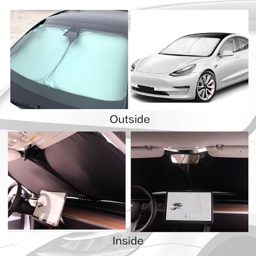 300T Sunshade for Tesla Model Y Model 3 (Silver)