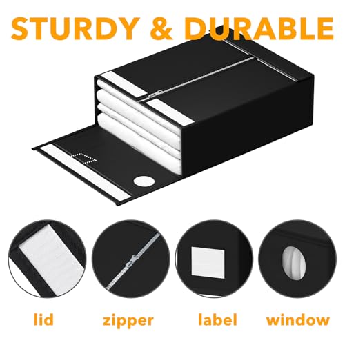 9 Pack Bed Sheet Organizers and Storage (9 pcs / Black)